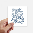 thumbnail image 1 of Blue Octopus Marine Life Pattern Sticker Square Waterproof Stickers Wallpaper Car Decal, 1 of 1