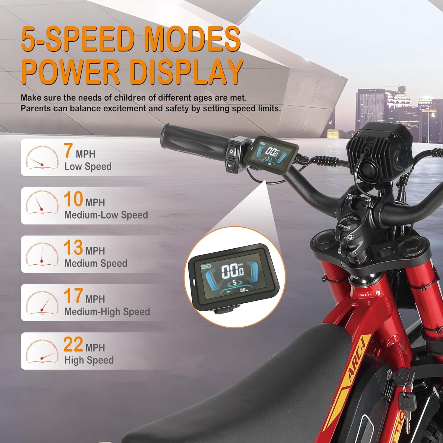 TUTTIO ARC-I Electric Dirt Bike for Kids Aged 8-13, 750W & 22MPH Electric Motorcycle with 5 Speed Modes and LED Light