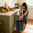 thumbnail image 3 of BeesClover 12L/20L/30L/50L Stainless Steel Step Trash Can with Soft-Close Lid & Removable Inner Bucket - Silver for Kitchen, 3 of 7