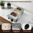 thumbnail image 2 of Chocolate Melting Pot, 3 Tanks Commercial Chocolate Tempering Machine Chocolate Melter, 1200W Stainless Steel Electric Chocolate Warmer for Milk Coffee Cheese, 2 of 7