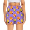 thumbnail image 2 of Lsque Yellow Lemon And Orange Printed Women's Running Shorts with Liner Pockets,Elastic Quick Dry Workout Athletic Gym Yoga Shorts,Womens High Waist Shorts-Medium, 2 of 9