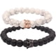 thumbnail image 1 of Pulsera de pareja, Corona de Rey y Reina en blanco y negro, pulsera de 8mm, 1 of 5