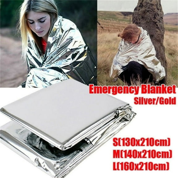 Dicasser Emergency Blankets for Survival, Extra Large Space Blanket, Tornado Storm Shelter, Mylar Blankets for Hiking Camping Survival and Car Emergency Use