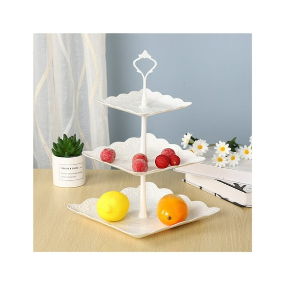 Tier Serving Stand,White Plastic 3 Tier Tier Dessert Stand White Plastic Tier Serving Tray Smooth Operation