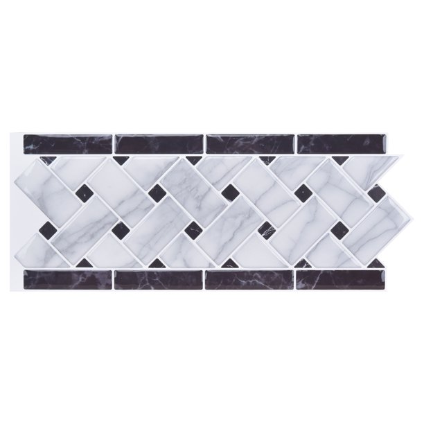 Art3d Tile Borders Peel and Stick Backsplash 12.4"x5" Removable