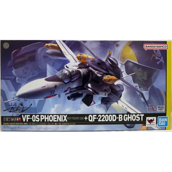 Macross Robotech 6 Inch Action Figure Hi-Metal R - VF-0S Phoenix (Roy Focker Use) + QF-2200D-B Ghost Macross