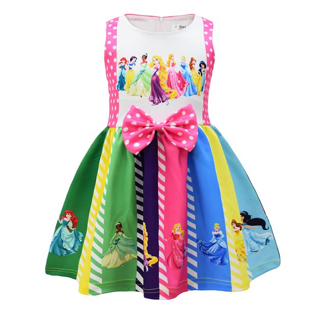 Vestido de princesa de las niñas de Disney Mickey Halloween calabaza sin mangas sirena Ariel disfraz Vestido para niños fiesta de cumpleaños vestido de graduación 2T (Tag100) Gao Jinjia LED