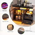 thumbnail image 6 of 40" LED Buffet Cabinet with Wireless Charging Station,Auto Sensor Coffee Bar Cabinet with 2 Doors and 2 Drawers,Modern Kitchen Buffet Sideboard for Living Room(Black), 6 of 14