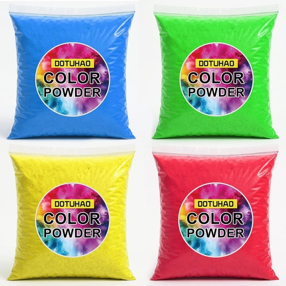 Color Powder - 4 Color Run Powders, 16oz of Each Color, Holi Powder, Perfect for Colored Toss, and Car Burnout, Holi Festival, Parties, Colors Wars, Fun Runs, Summer Camps, Festivals (4 color)