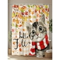 thumbnail image 4 of Fsddascl Fall Shower Curtain Set - Long 72" x 84" Washable Bathtub Curtain with 12 Hooks, Thanksgiving Autumn Cat Leaves Retro Maple Leaf Beige Plaid Waterproof Fabric Shower Curtains for Bathroom, 4 of 6