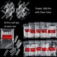 thumbnail image 3 of 1000 Pcs TTG Pointes d'Ongles Acryliques Courbe C Extra Longues Claires, Forme Carrée Droite, Demi-Couverture Courbée C Profonde, Faux Ongles Acryliques pour Salons de Manucure DIY (10 Tailles), 3 of 6