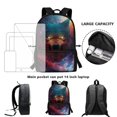 thumbnail image 6 of Uourmeti Colorful Wolf Pattern Adjustable Padded Straps Backpack, 17 Inchs Large Capacity School Backpack Personalized Student Bookbag for Men, 6 of 6
