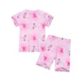 thumbnail image 4 of ATAIKU 3-8Y Toddler and Little Girls Dinosaur Pajamas 2-Piece Shirt & Shorts PJ Set Jammies, 4 of 10