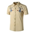 thumbnail image 1 of Birdeem Chemise Imprimée à Manches Courtes Brodée Mode Style Été pour Hommes, 1 of 12