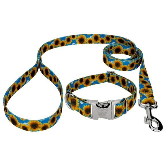 Country Brook Petz® Premium Sunflowers Dog Collar and Leash, Small