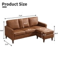 thumbnail image 5 of Bonzy Home Sectional Sofa Couch, L Shaped Faux Leather Couch Sofa with Reversible Chaise, Lounge Sofa for Living Room Apartment Small Space, 5 of 7