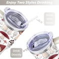 thumbnail image 5 of 40oz Colorful Botanical Mushroom Stainless Steel Flip Straw Tumbler Spill Proof Travel Cup Double Wall Vacuum Insulated Coffee Mug with Top Handle, 5 of 6