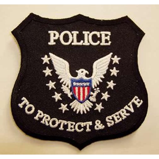 POLICE TO PROTECT AND SERVE SHIELD PATCH COP THIN BLUE LINE SECURITY