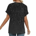 thumbnail image 4 of Womens Summer Tops V Neck Short Sleeve Shirts Trendy Casual Vacation Printing Tee Shirts, 4 of 7