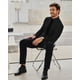 thumbnail image 5 of Camisa de vestir Alimens & Gentle, elástica en 16 direcciones, ajustada, para hombre, negra, 5 of 6