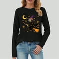 thumbnail image 2 of Godom Halloween Long Sleeve Shirts for Women Casual Soft Crewneck Basic Tee Tops Fall Outfit Clothes, 2 of 4