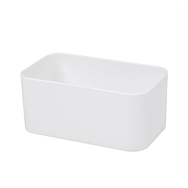 Contenedor minimalista blanco para artículos diversos, sin tapa, para montaje en pared, sin almacenamiento, apto para baño, cocina, salón, artículos domésticos