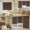 thumbnail image 3 of MiLin Roman Shades for Windows Cordless Blackout Roman Window Shades Blinds 100% Natural Linen Hand-Made Roman Blinds (Belgian Chocolate with Lining, Block 60%-70% Light, 76" W X 60" H), 3 of 6