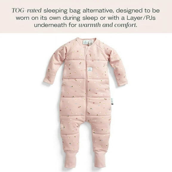 ergoPouch 2.5 TOG Sleeping Onesies For Baby Girl and Baby Boy - Baby Onesies for Easy Diaper Changes - Baby Girl Onesies Made with Breathable Materials (6-12 Months, Daisies)