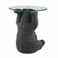 thumbnail image 5 of Linon Barney Bear Resin Accent Table Glass Top with Beveled Edge in Dark Brown, 5 of 7