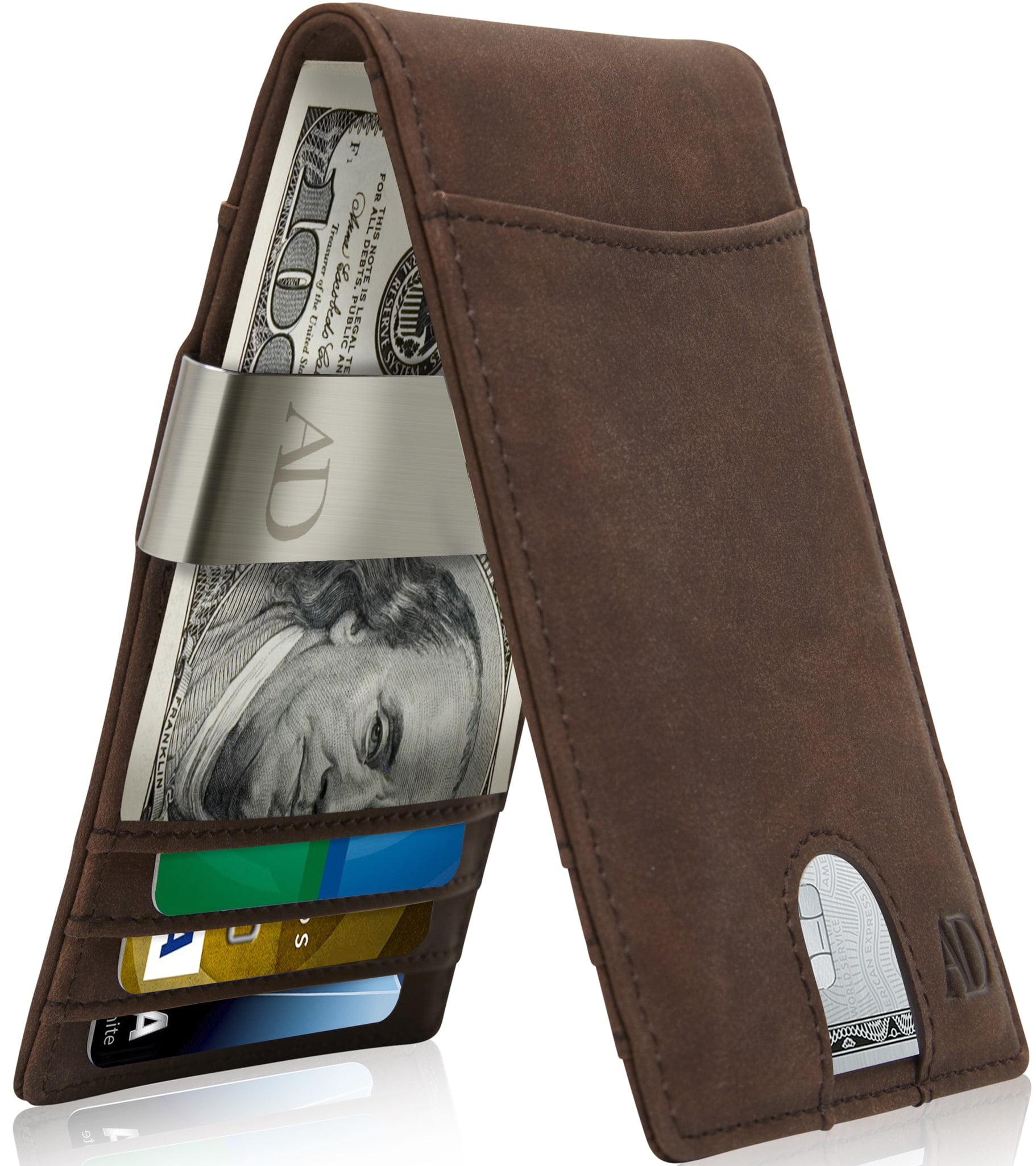 HONB RFID Slim Wallet Front Pocket Minimalist Secure Thin Credit Card Holder 