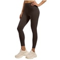 thumbnail image 2 of Smsaxvxz Yoga Pants for Women Casual Solid High Waisted Ankle Stretchy with Pockets Athletic Running Trousers Coffee S, 2 of 5