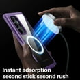 thumbnail image 4 of Clear Magnetic Cover Case for Apple Samsung Galaxy S24 Ultra, with Built-in Tempered Glass Screen Protector, [Compatible with Magsafe] Full Body Rugged Shockproof Case for Galaxy S24 Ultra, Purple, 4 of 5