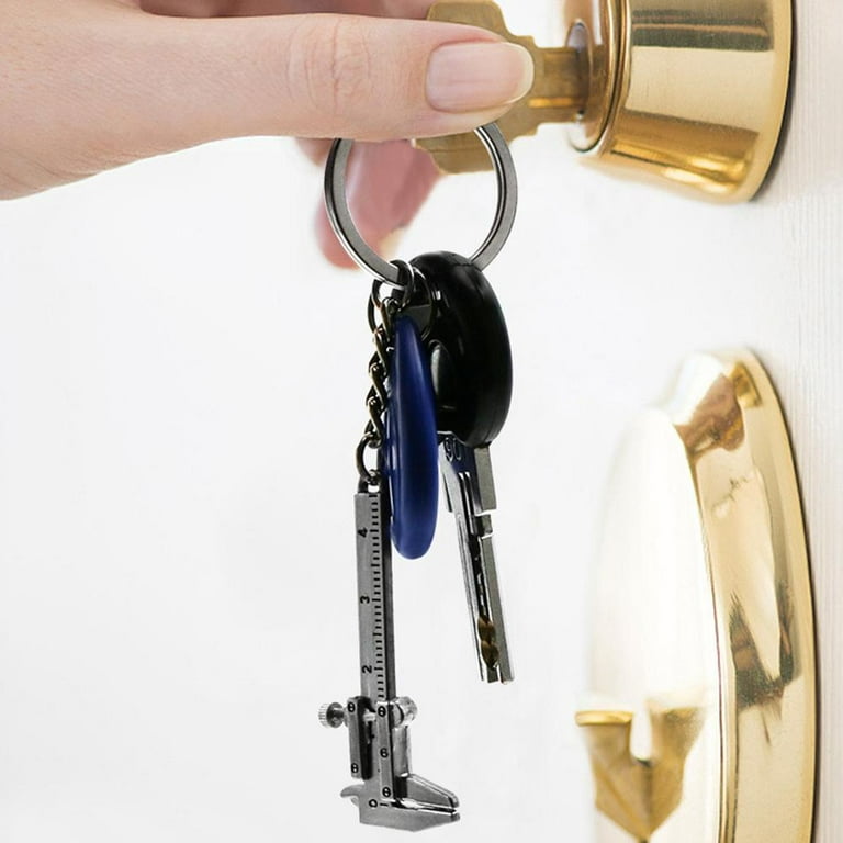 3Pcs Mini Key Chain Tool Movable Vernier Caliper Ruler Sliding Key