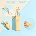thumbnail image 4 of 2pcs Chapstick Keychain Holder 15.3cm PU Leather Lipstick Organizer Holder with Keychain Mini Lip Gloss Travel Storage Case Portable Snap-On Lip Balm Sleeves for Women Gift Yellow, 4 of 9