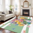 thumbnail image 3 of Watercolor Floral 6'x9' Area Rug for Living Room, Spring Flowers Butterflies Leaves Green Non-Slip Floor Mat Rugs for Bedroom Dining Room, Indoor Large Carpet for Classroom, Nursery Rugs for Playroom, 3 of 9