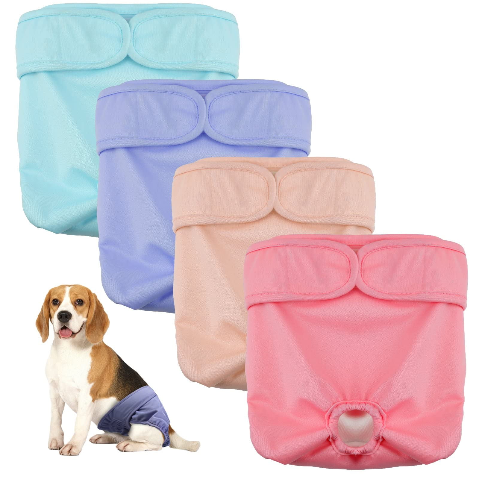 CALHNNA 4 Pack Highly Absorbent Reusable Dog Period Diaper Female