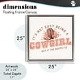 thumbnail image 3 of Not Easy Being Cowgirl Gray Framed Floater Canvas Wall Art, design by Kim Allen, 3 of 10