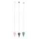 thumbnail image 1 of Colgante de cristal de 3 uds, piedra semipreciosa, cono Hexagonal, colgante de cuarzo curativo púrpura, rosa y verde para meditación, 1 of 5