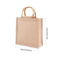 thumbnail image 5 of Bolso De Tela De Saco Bolso De Almacenamiento De Estilo Simple Bolso De Tela De Saco Beige Natural Bolso De Tela De Saco Recubierto Con Película Impermeable Con Artesanía Mango De Bambú Elegante Bolso Eigraketly HA028375-01, 5 of 5