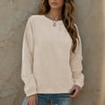 thumbnail image 2 of Timegard Hauts pour Femmes Col Rond Manches Longues Tricot Confortable Blouse Automne Basique Décontractée Chandails en Molleton Amples, 2 of 6