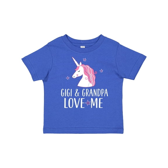 Inktastic Gigi and Grandpa Love Me Unicorn Grandchild Girls Toddler T-Shirt