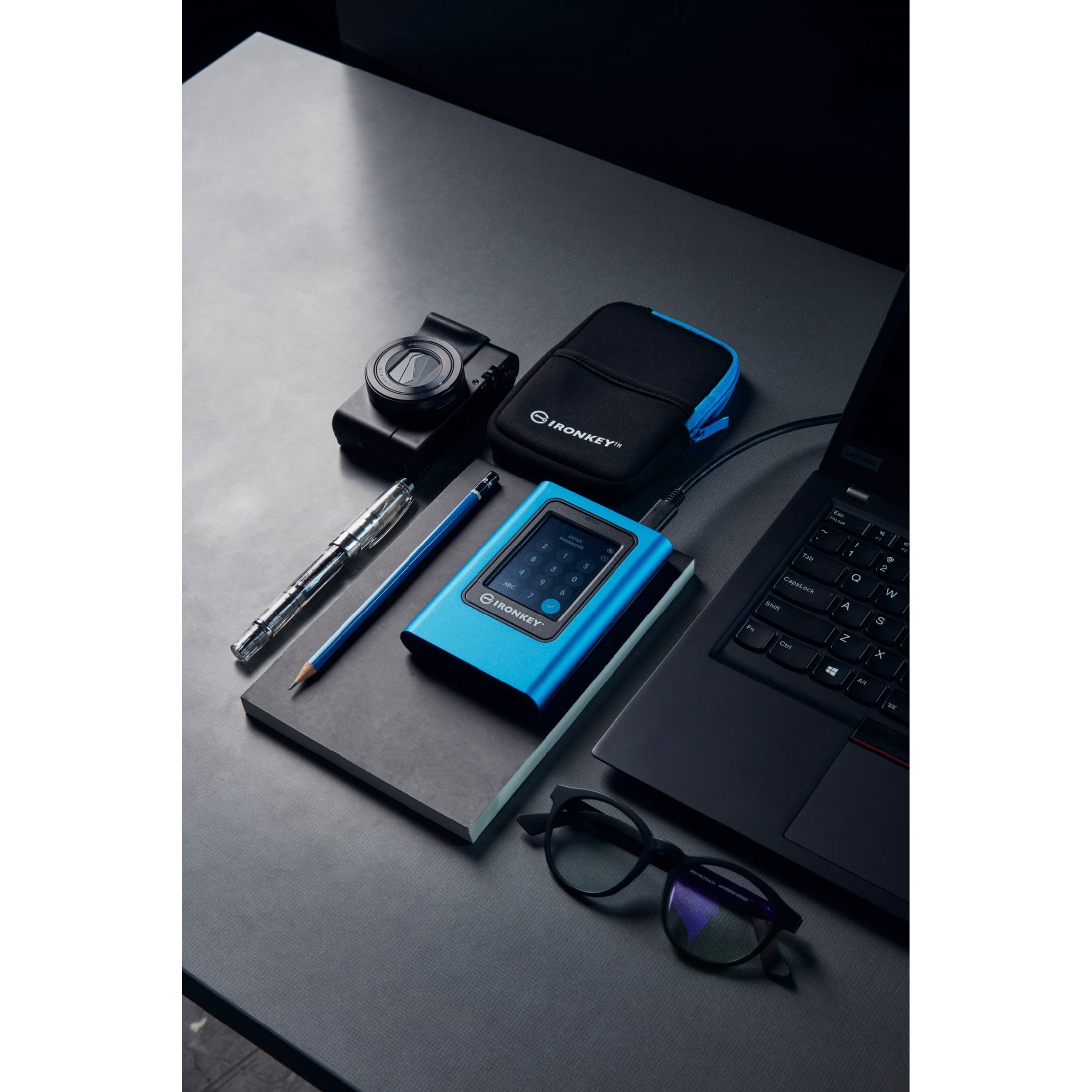 Kingston 960GB IronKey Vault Privacy 80 XTS-AES 256-bit Encrypted External SSD with Intuitive Touch Screen and Multi-Password Protection