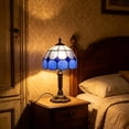 thumbnail image 6 of Stained Glass Table Lamp Art Deco Bedside Lamp for Bedroom Living Room, Colorful Decorative Night Light for Home, Eye-Caring Vintage Design, 1 Lamp, 6 of 9