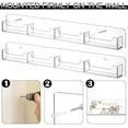 thumbnail image 3 of 3 Pack Business Card Holder Wall Mount Clear Acrylic Multiple Business Card Holder Display Marketing Sticker Display for Home Office Retail, 12 Pockets in Total, Each Holds 30-50 Cards, 3 of 7