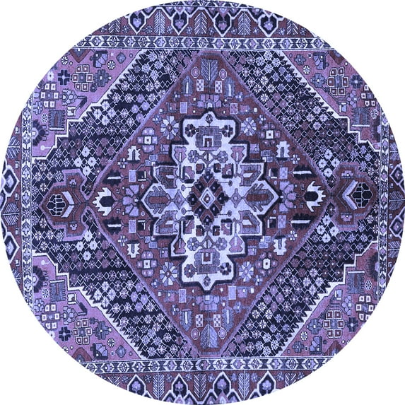 Ahgly Company Indoor Round Persian Blue Traditional Area Rugs, 6' Round