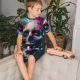 thumbnail image 4 of Fotbe Modern Abstract Colorful Skull B Pijama Estampada de 2 Piezas para Niños – Ropa de Dormir de Manga Corta Cómoda para Niños y Niñas, Camiseta y Shorts de Algodón-X-Large, 4 of 6
