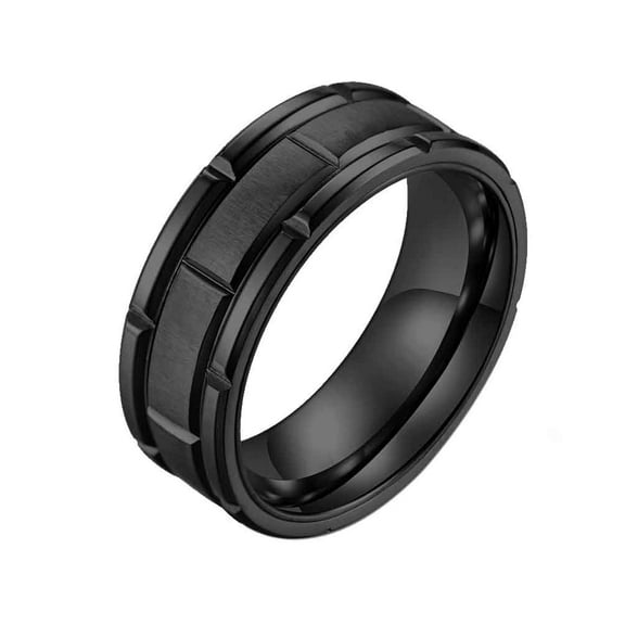 Black Gold Plated Matte 8mm Titanium Steel Mens Ring Men Wedding Band Man Ring