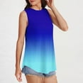 thumbnail image 4 of CYRBOKO Women's Tank Tops, Soft Summer Vacation Crew Neck Sleeveless Shirts Blue Size S, 4 of 7