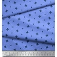 thumbnail image 2 of Soimoi Blue Georgette Viscose Fabric Geometric Plus Sign & Jamdani Printed Fabric 1 Yard 42 Inch Wide, 2 of 2