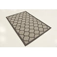 thumbnail image 3 of Unique Loom Trellis Collection Lattice Border Transitional Indoor and Outdoor Flatweave Area Rug, 3' 3" x 5', Gray/Dark Gray, 3 of 5
